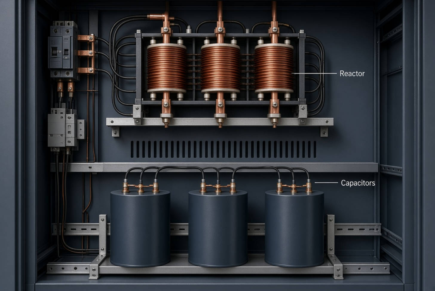 Detuned Reactor and Capacitor Bank Assembly Detuned Reactor and Capacitor Bank Assembly