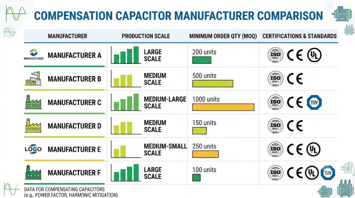 Compensation Capacitor Comparison Chart