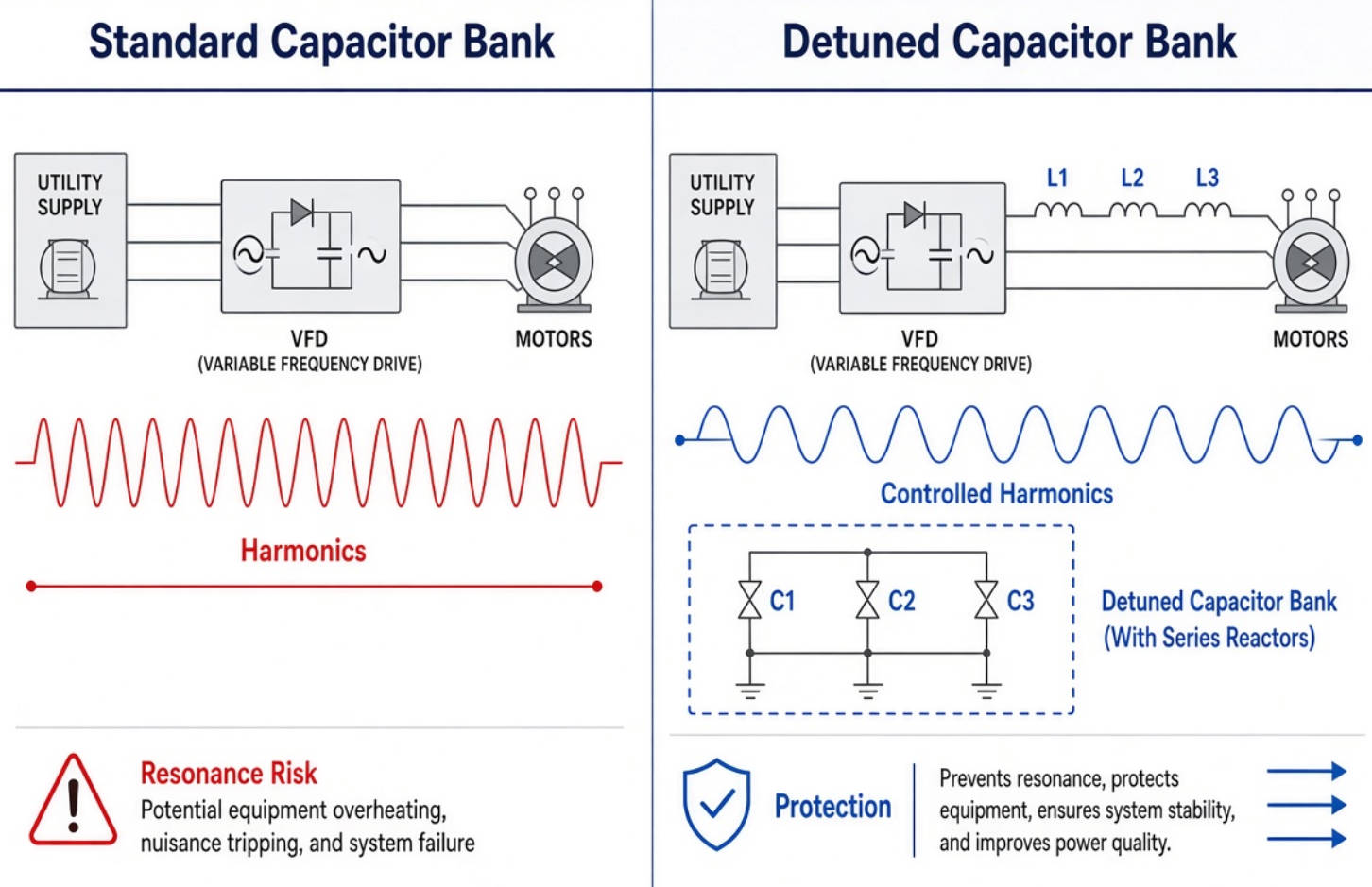 Detuned Capacitor Bank Harmonic Protection