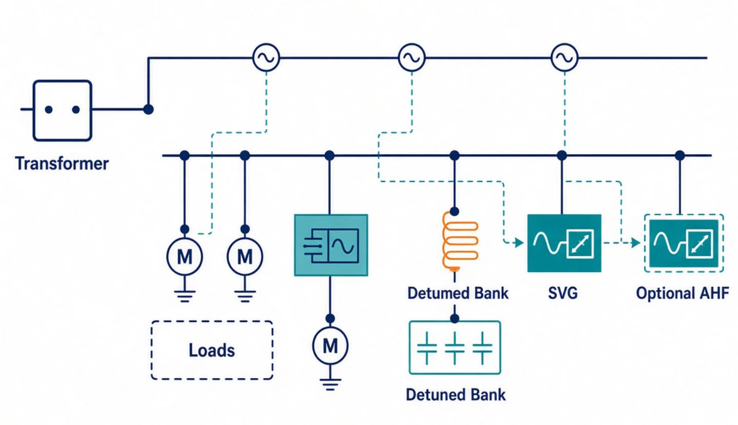 Hybrid Reactive Power Compensation Architecture