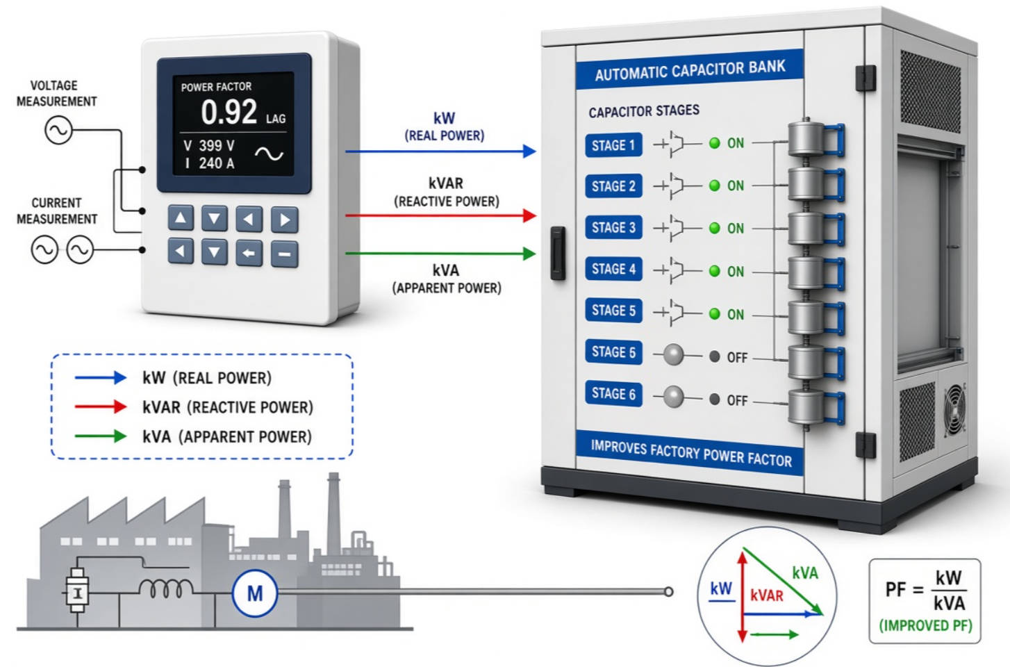 Power Factor Controller And Capacitor Bank