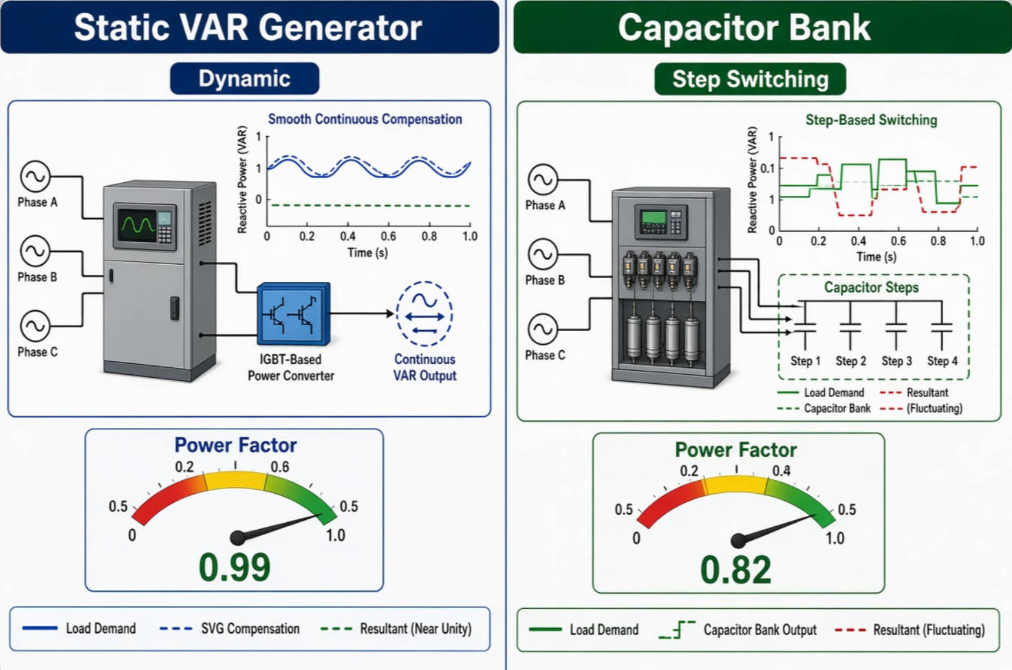 SVG And Capacitor Bank Comparison